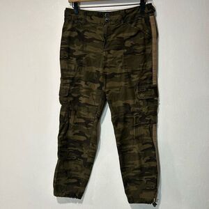 Sanctuary Anthropologie Terrain Cargo Pants Green Womens 27 Cropped Camo